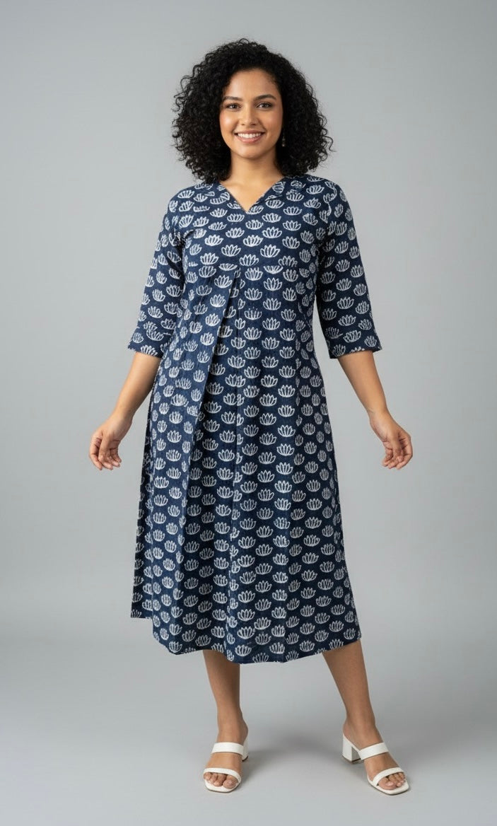 Indigo A-Line Dress